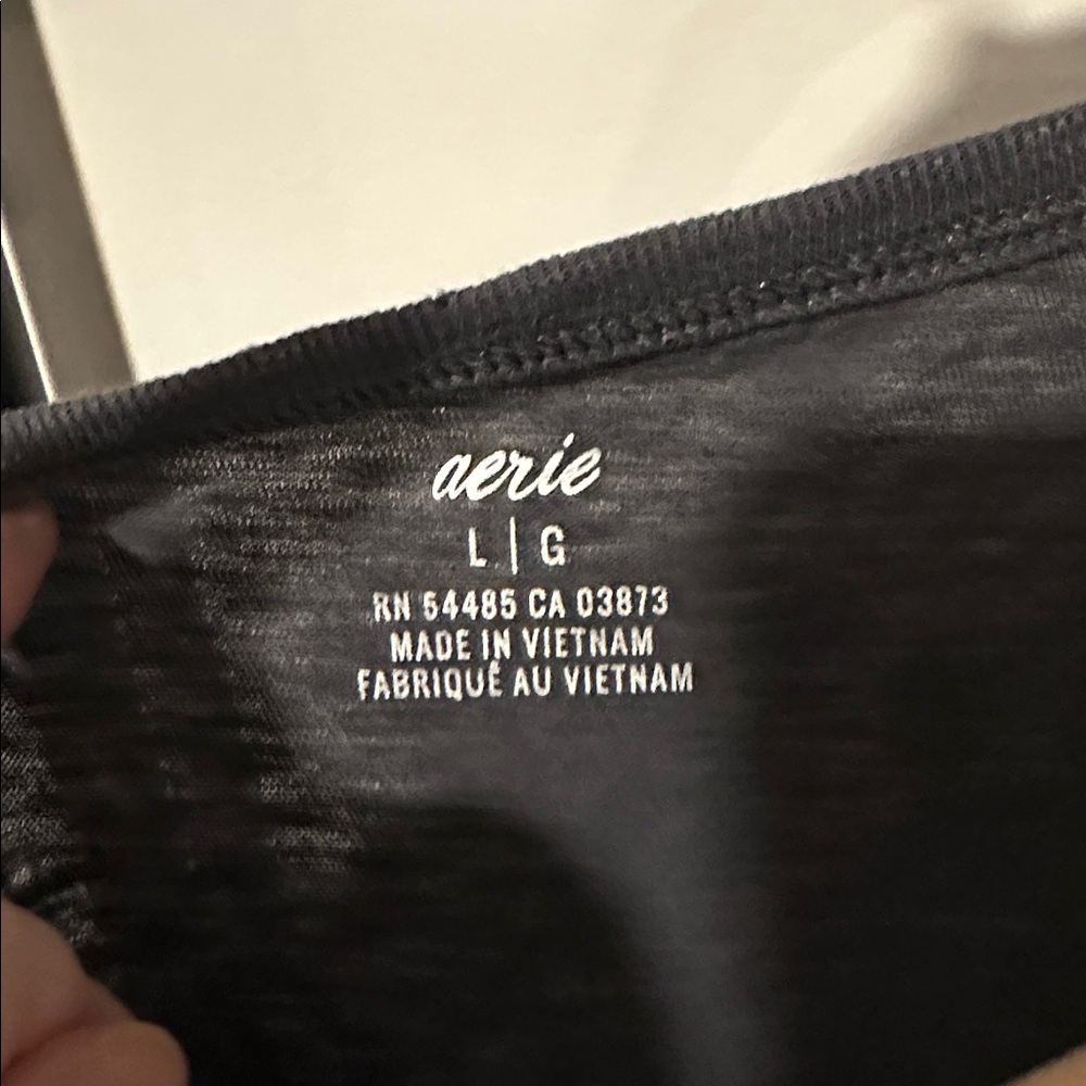Aerie Charcoal V-Neck Tee - Picture 3 of 5